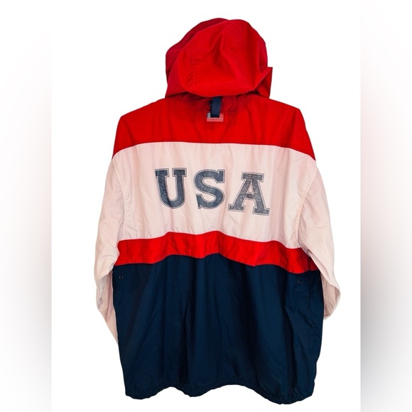 Vintage Ralph Lauren Chaps Red White Blue USA Windbreaker, Size Large - Picture 1 of 14